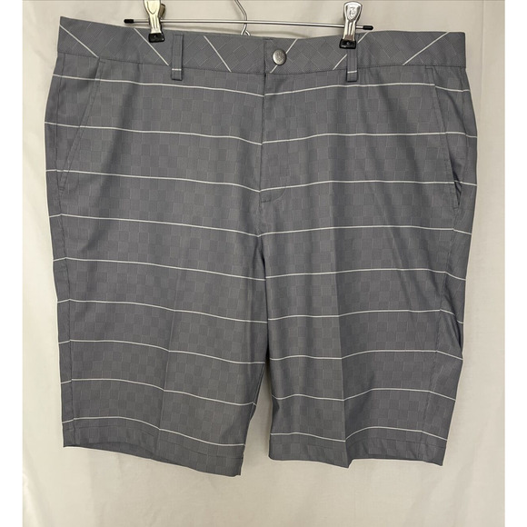 Puma Chino Golf Shorts Gray Striped Mens Size 40 NWOT - Picture 1 of 10